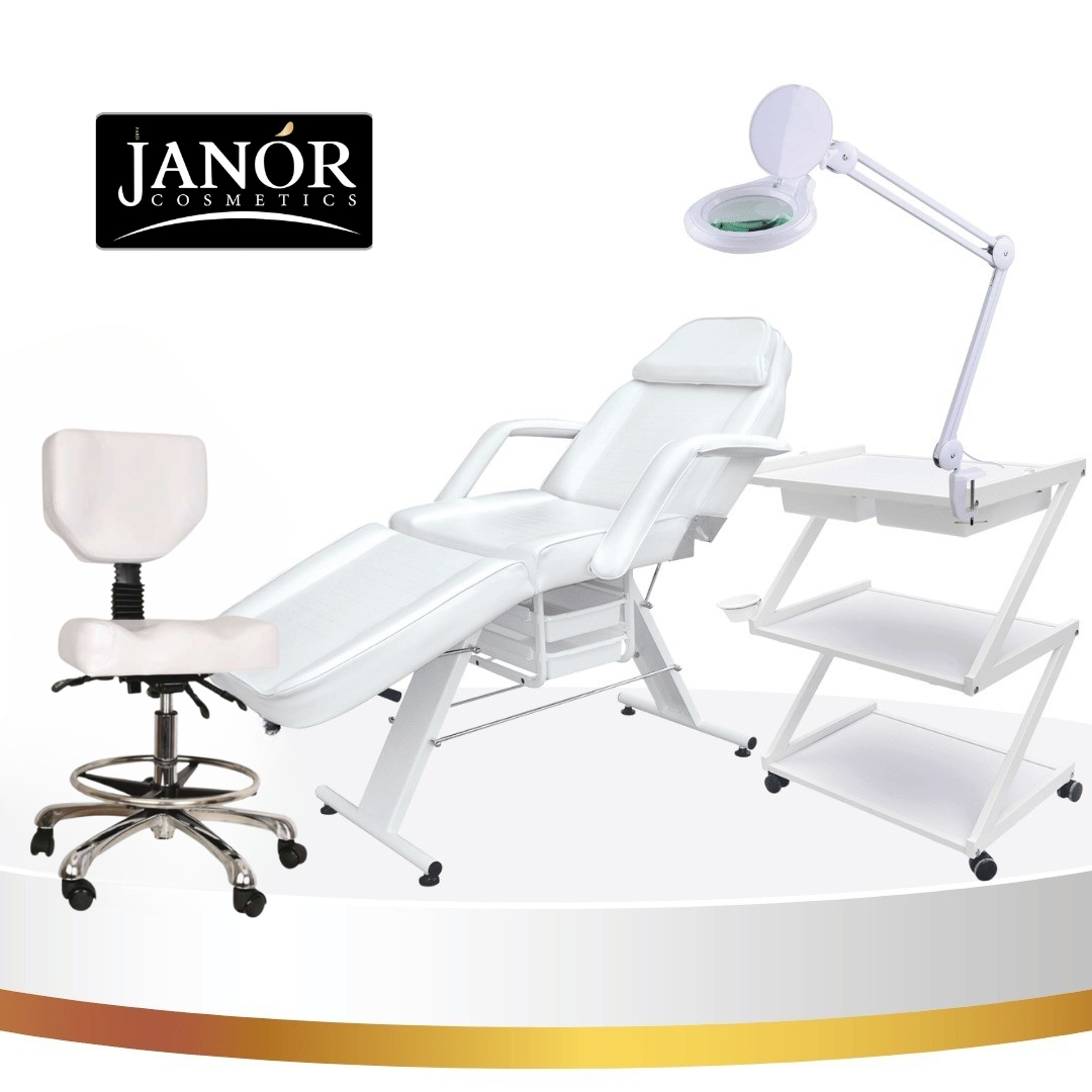 חדר קוסמטיקה טיפולים JANOR בצבע לבן | מיטת טיפולים לקוסמטיקה | ציוד ...